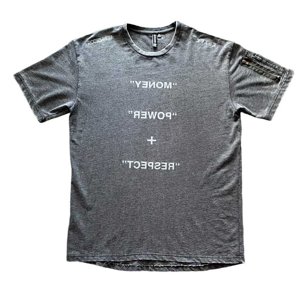 ROCKSMITH Money + Power + Respect  Hip Hop Graphic T-Shirt with Pocket Size XL